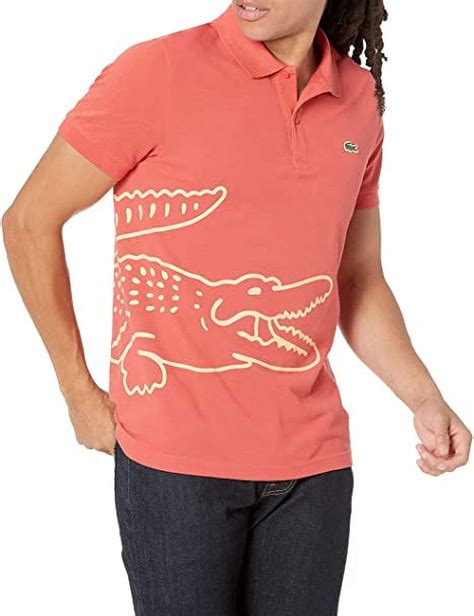 Lacoste Men's Short Sleeve Regular Fit Big Croc Graphic Polo Shirt.